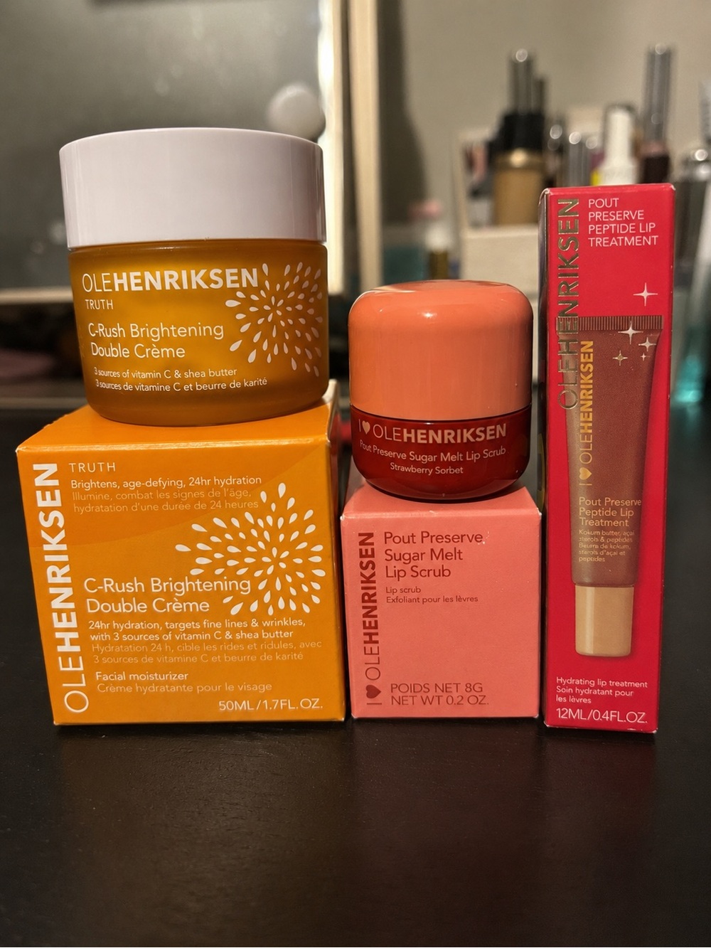 Ole Henriksen C-Rush Brightening Crème & Pout Preserve Lip Scrub & Treatment